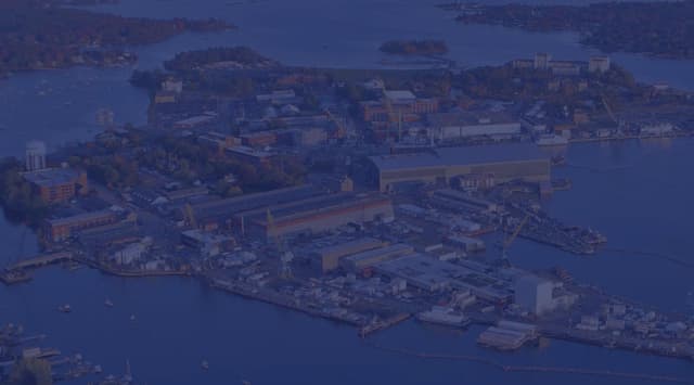 Aerial view of Naval Shipyard Portsmouth