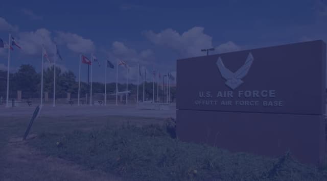 Offutt Air Force Base main gate in Nebraska
