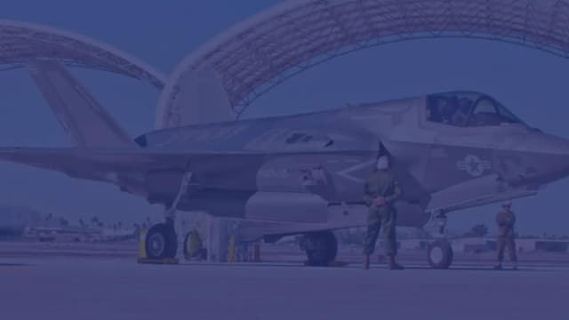 An F-35 sits on the runway at MCAS Yuma
