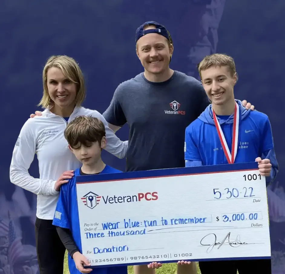 VeteranPCS donates $3,000 to Wear Blue: Run to Remember