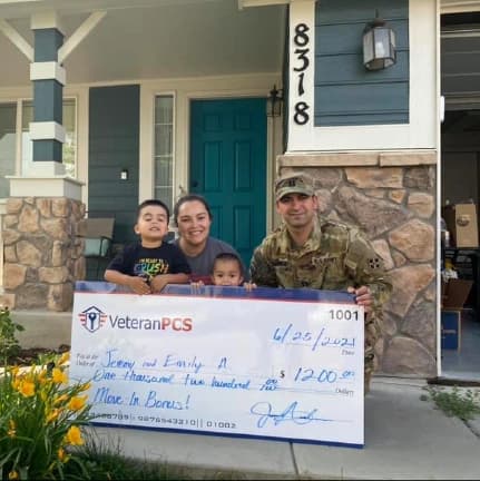 VeteranPCS family with a move-in bonus check