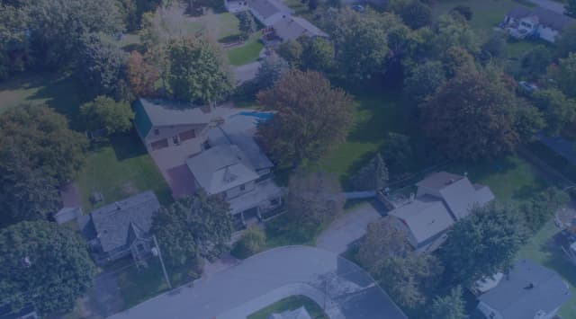 Aerial view of a Huntsville, Alabama residential neighborhood