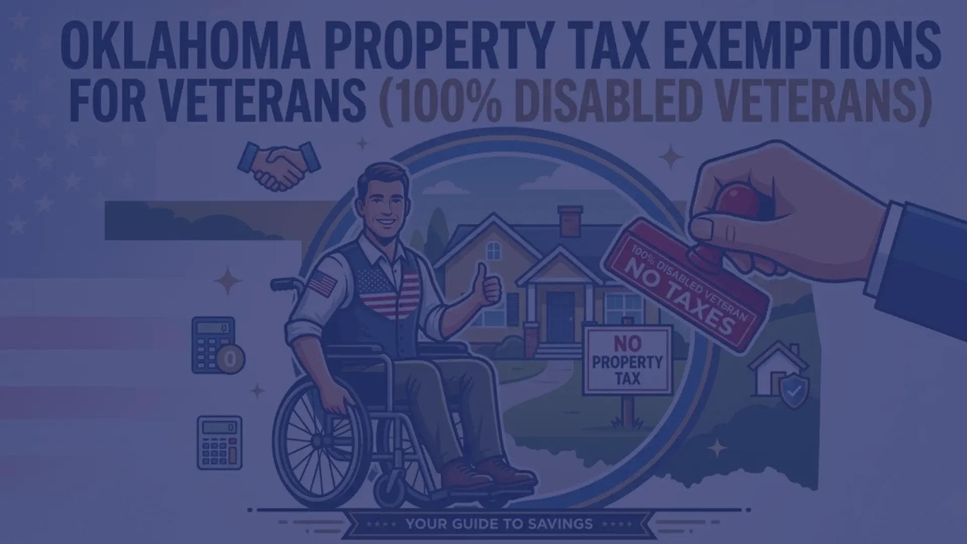A disabled veteran in a wheelchair in the state of Oklahoma receiving a property tax exemption
