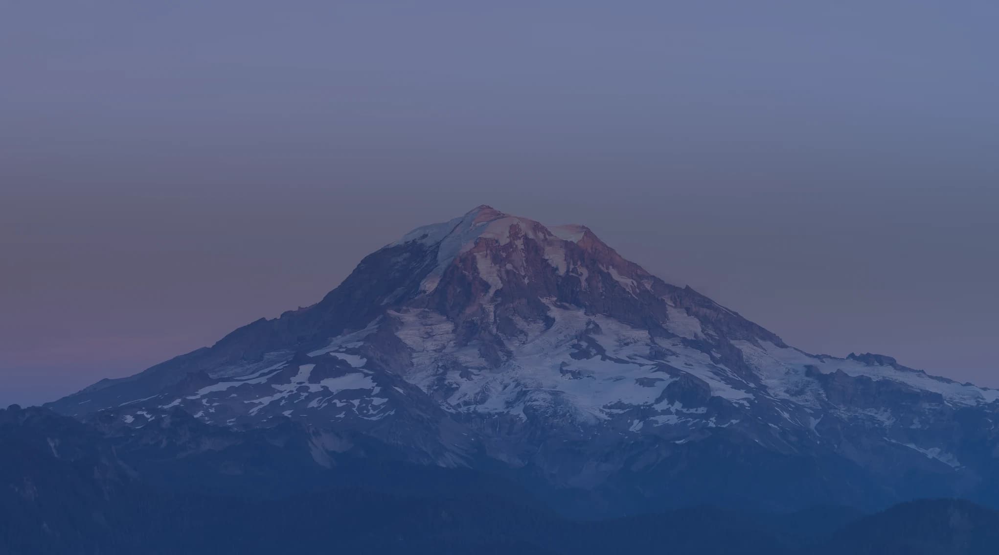Mount Rainier over the South Puget Sound near Joint Base Lewis-McChord, Washington