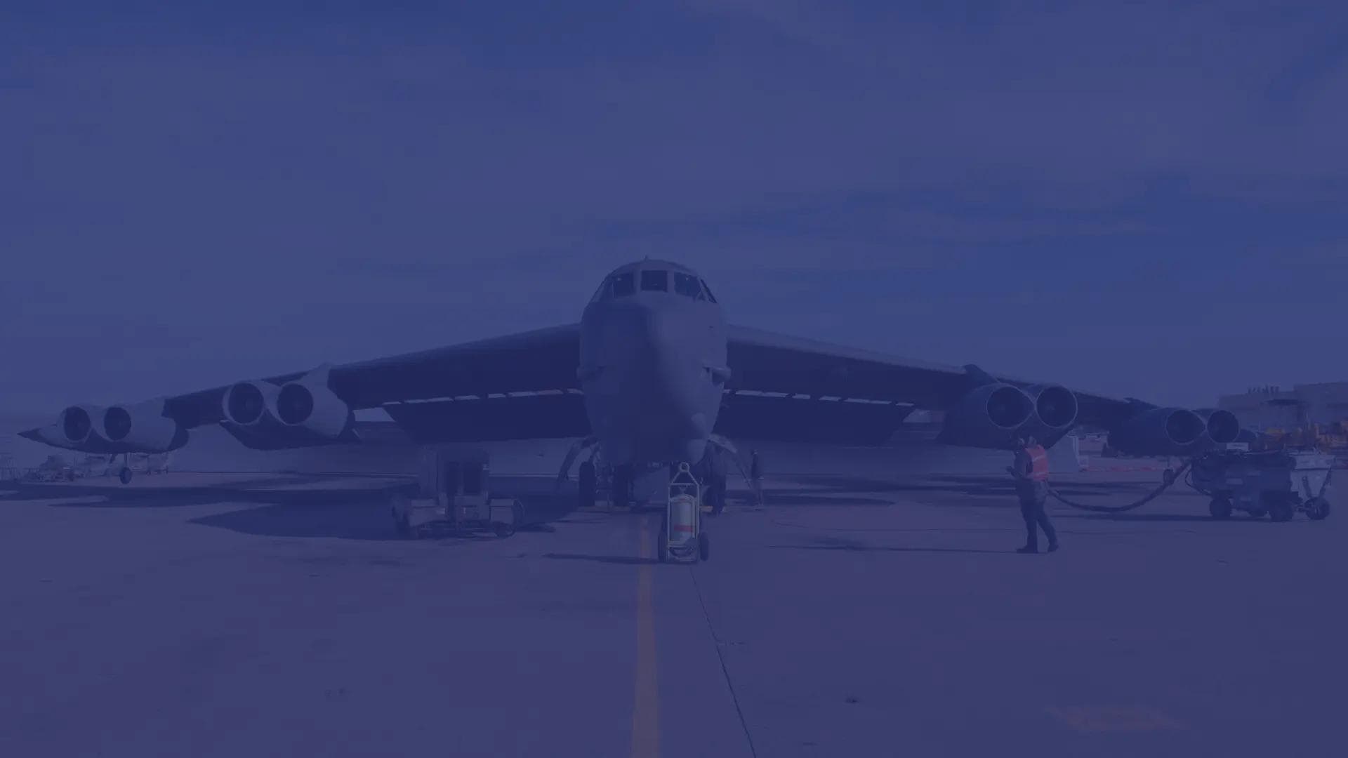A B-52 bomber sits at Tinker Air Force Base.