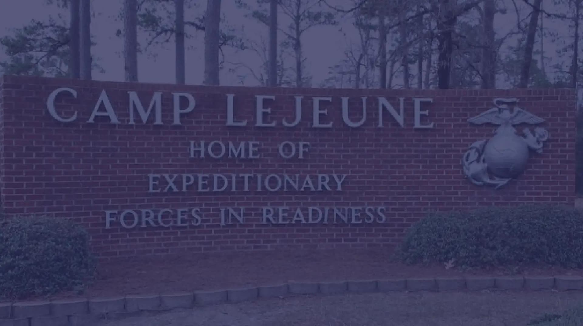 The main gate of Camp Lejeune: Home of the Expeditionary Forces in Readiness