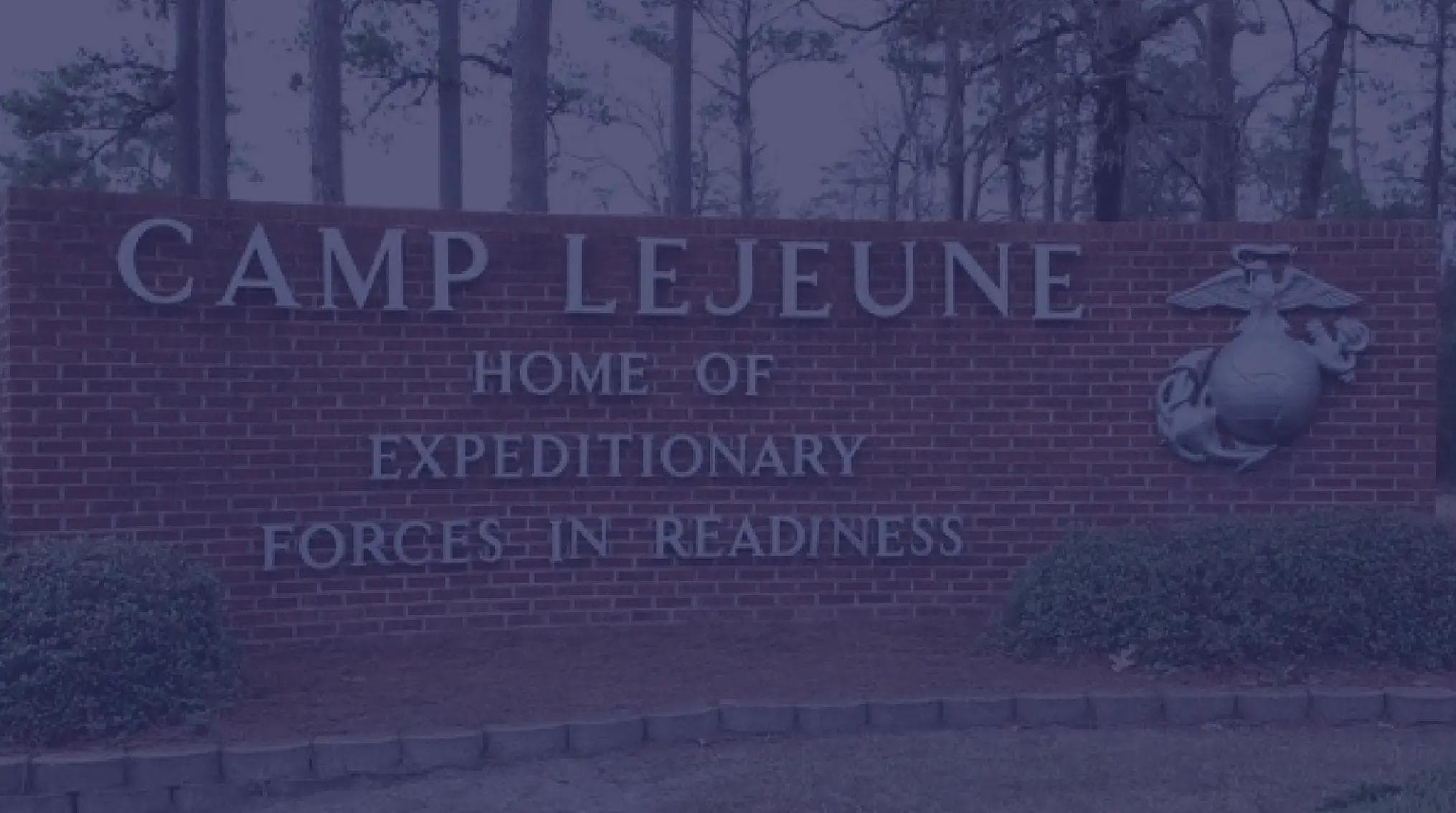 The main gate of Camp Lejeune: Home of the Expeditionary Forces in Readiness
