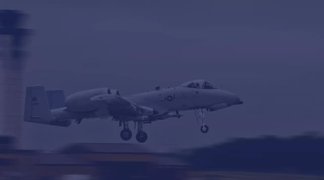 An A-10 Warthog takes off in Indiana.