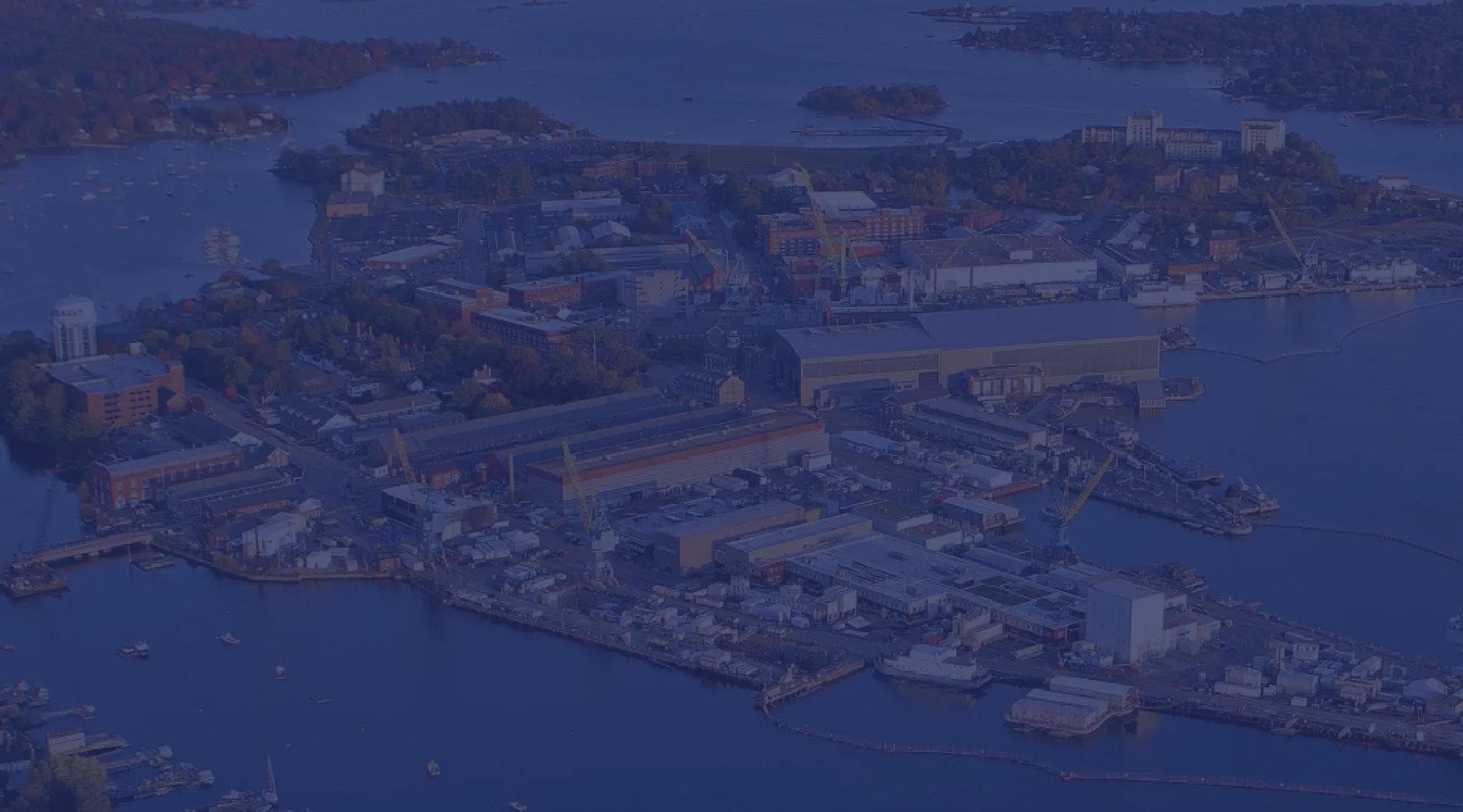 Aerial view of Naval Shipyard Portsmouth