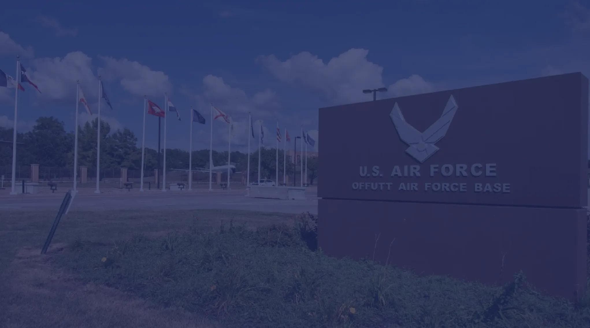 Offutt Air Force Base main gate in Nebraska