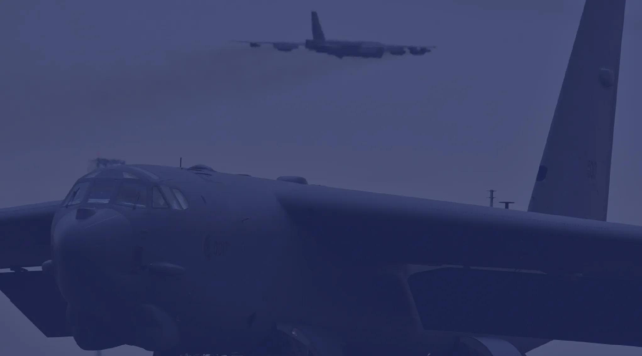 A C-5 Galaxy takes off from an Air Force base in North Dakota
